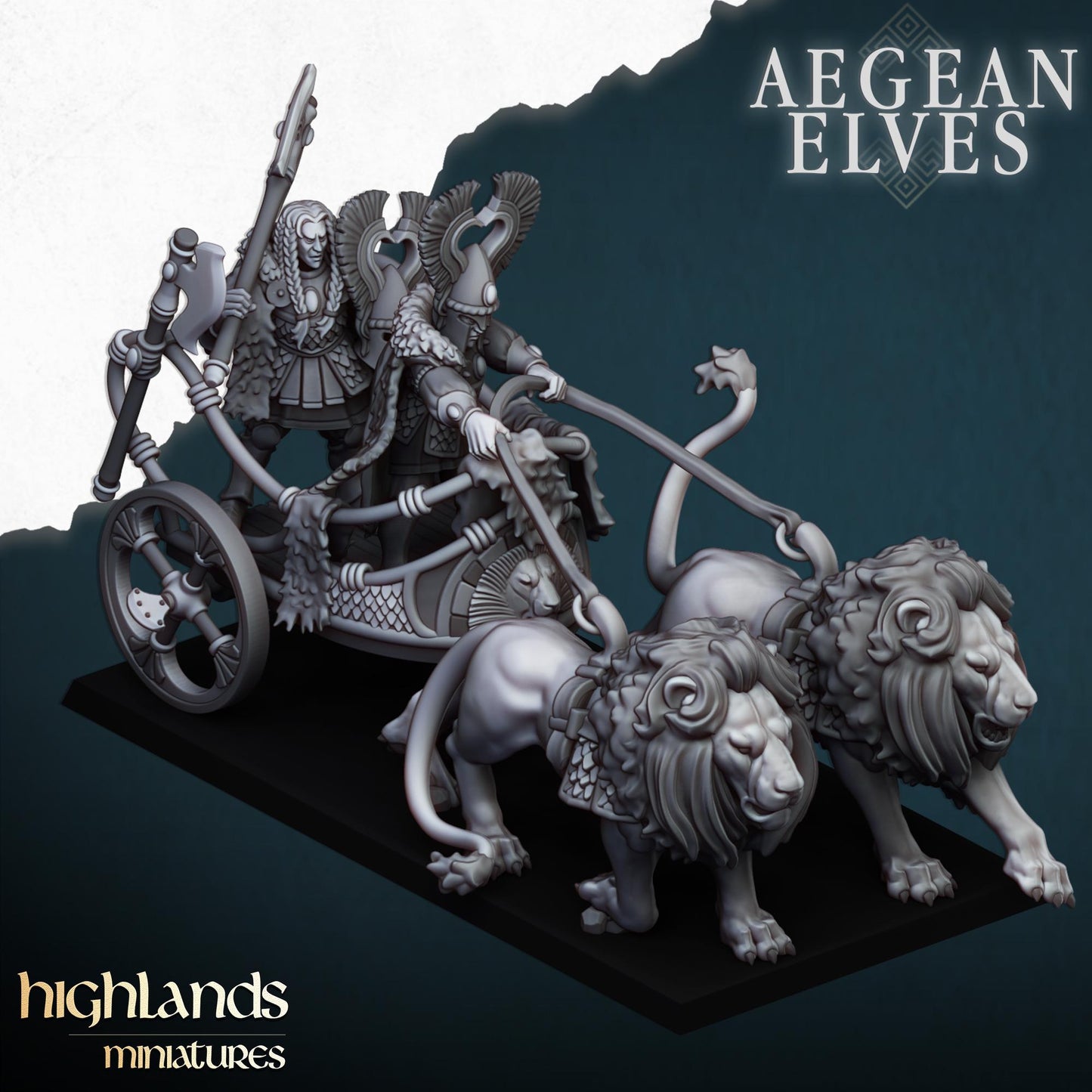 Highland Miniatures Aegean Elves Nemean Lion Chariot