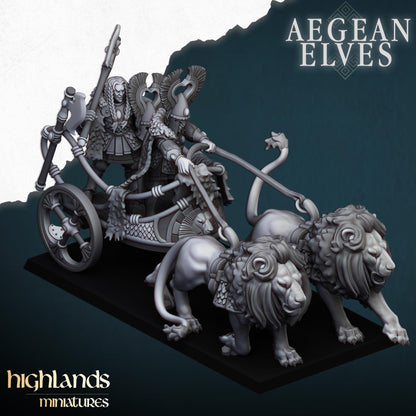 Highland Miniatures Aegean Elves Nemean Lion Chariot