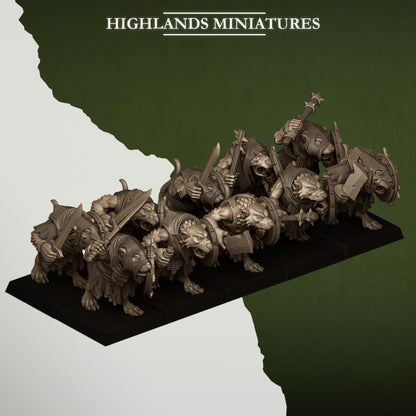 Highlands Miniatures Sewer Rats with Spears/Hand weapons