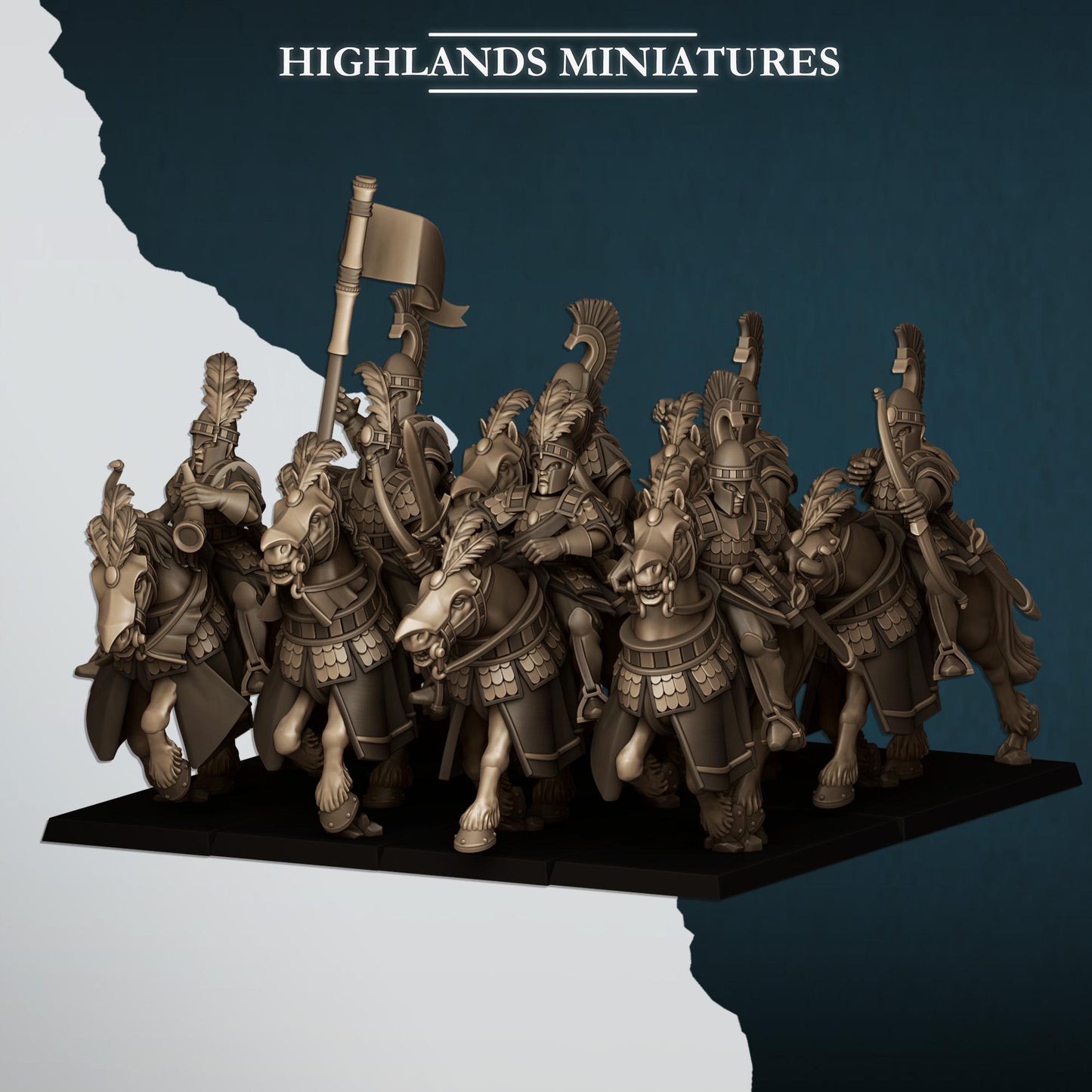 Highland Miniatures Aegean Elves Mounted Archers - Sea Hippeis