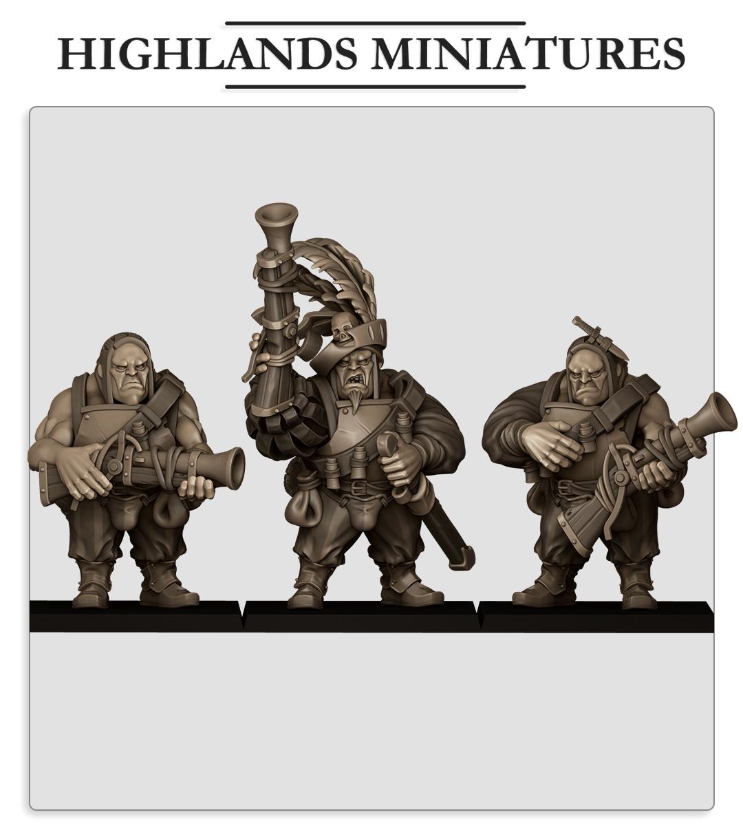 Highland Miniatures Sunland Ogres with Blunderbusses