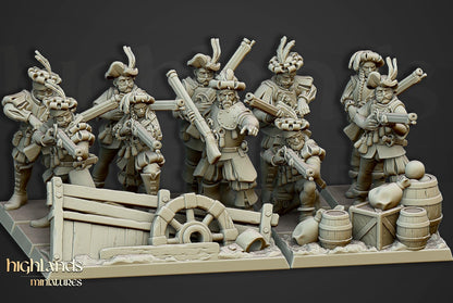 Highlands Miniatures Sunland-Arkebusier-Einheit mit Barrikaden