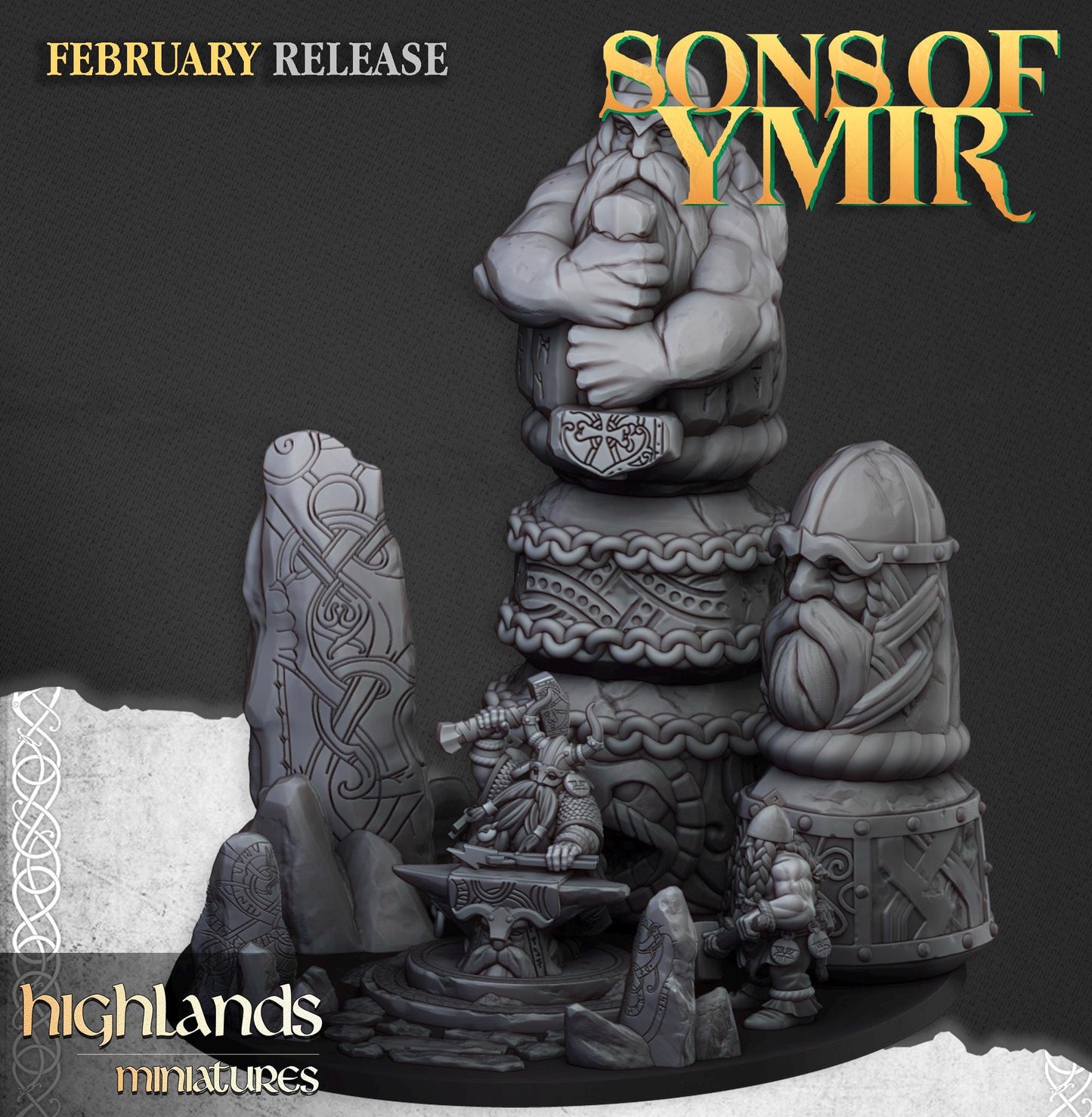 Highlands Miniatures Ancient Dwarf Forge and Great Dwarf Runemaster