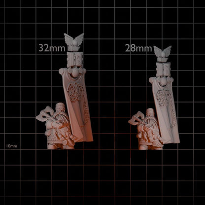 Highland Miniatures Dwarf Lord with Battle Banner