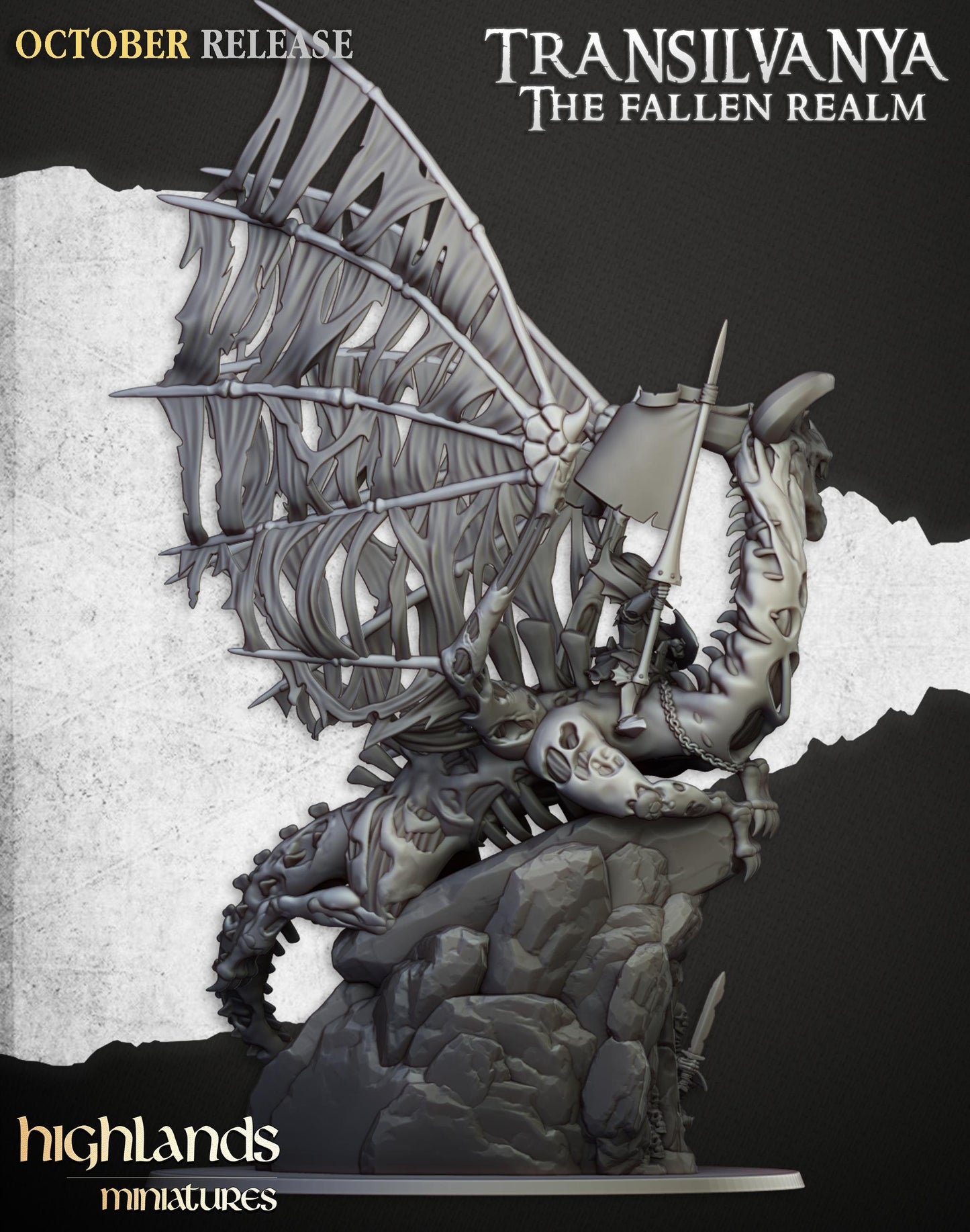 Highland Miniatures Transilvanya - Vampire Lady on Zombie Dragon