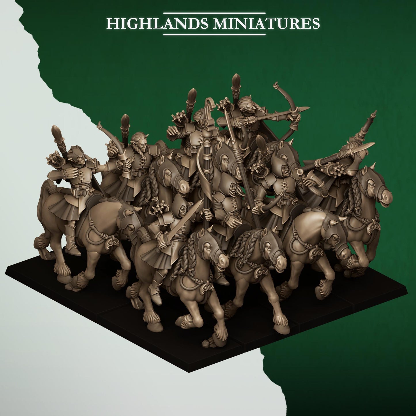 Highland Miniatures Feral Elves - Mounted Archers